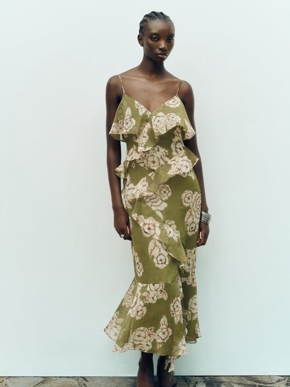 Zara ruffled flowy dress